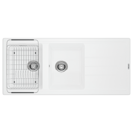 Chậu rửa bát đá KONOX Phoenix 1160 White Silver 2 hố 1 bàn