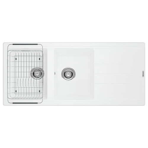 Chậu rửa bát đá KONOX Phoenix 1160 White Silver 2 hố 1 bàn