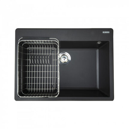 Chậu rửa bát đá KONOX Ruvita 680 Black 1 hố