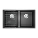 Chậu rửa bát đá KONOX Veloci 760D Black 2 hố