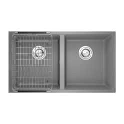 Chậu rửa bát đá KONOX Veloci 760D Grey 2 hố