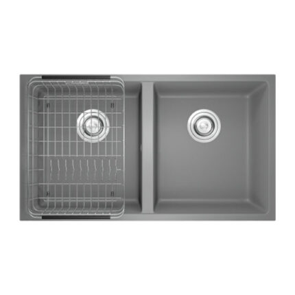 Chậu rửa bát đá KONOX Veloci 760D Grey 2 hố