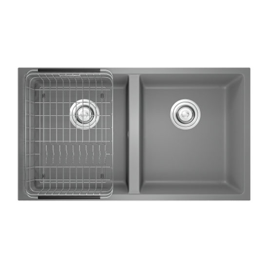 Chậu rửa bát đá KONOX Veloci 760D Grey 2 hố