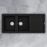 Chậu rửa bát đá Malloca NERO G-50040 2 hố 1 bàn
