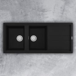 Chậu rửa bát đá Malloca NERO G-50040 2 hố 1 bàn