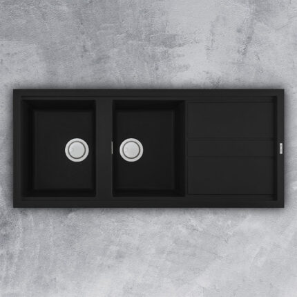 Chậu rửa bát đá Malloca NERO G-50040 2 hố 1 bàn