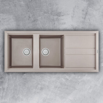 Chậu rửa bát đá Malloca TORTORA G-50043 2 hố 1 bàn