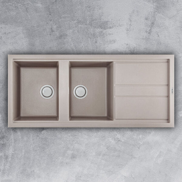 Chậu rửa bát đá Malloca TORTORA G-50043 2 hố 1 bàn