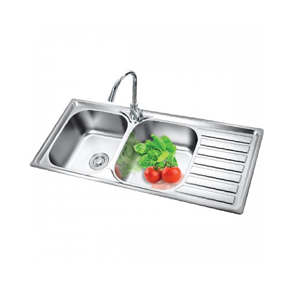 Chậu rửa bát inox EUROSUN EU-10545S dương bàn 2 hố 1 bàn
