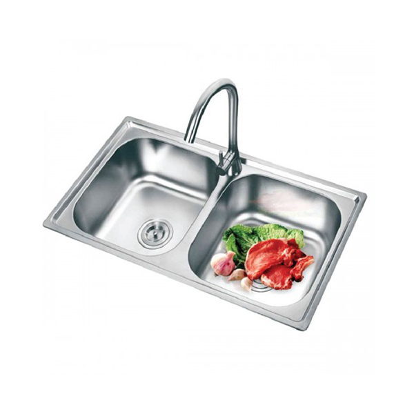 Chậu rửa bát inox EUROSUN EU-7241E dương bàn 2 hố