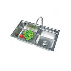 Chậu rửa bát inox EUROSUN EU-8143BK dương bàn 2 hố