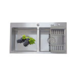 Chậu rửa bát inox EUROSUN EU-8245C dương bàn 2 hố