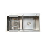 Chậu rửa bát inox Fandi FD-HM 7843C dương bàn 2 hố