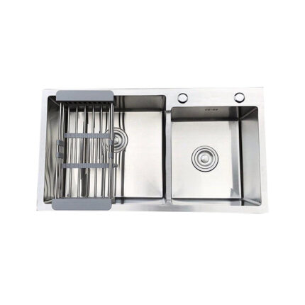 Chậu rửa bát inox Fandi FD-HM 8245L dương bàn 2 hố