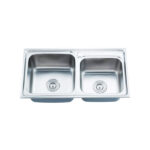Chậu rửa bát inox Tân Á RE90 dương bàn 2 hố