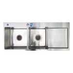 chau rua bat inox bauer bs 110s bs110s duong ban 2 ho 1 ban