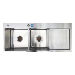 chau rua bat inox bauer bs 110s bs110s duong ban 2 ho 1 ban