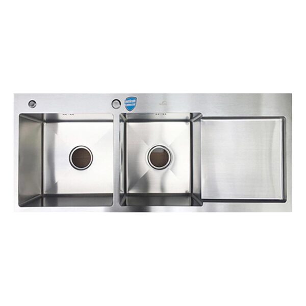 chau rua bat inox bauer bs 110s bs110s duong ban 2 ho 1 ban