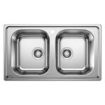 Chậu rửa bát inox BLANCO DINAS 8 570.27.219 dương bàn 2 hố.