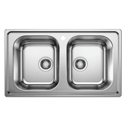 Chậu rửa bát inox BLANCO DINAS 8 570.27.219 dương bàn 2 hố.