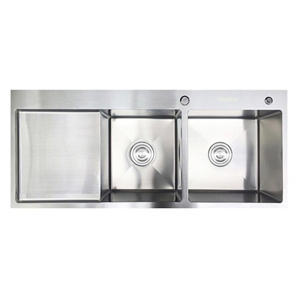 Chậu rửa bát inox FASTER FS 11046HLS dương bàn 2 hố 1 bàn