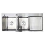 Chậu rửa bát inox FASTER FS 11046HMS dương bàn 2 hố 1 bàn