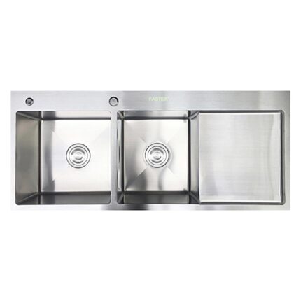 Chậu rửa bát inox FASTER FS 11046HMS dương bàn 2 hố 1 bàn