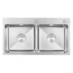 Chậu rửa bát inox FASTER FS 7843HM dương bàn 2 hố