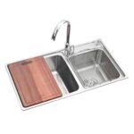 Chậu rửa bát inox Faster FS 8143S dương bàn 2 hố