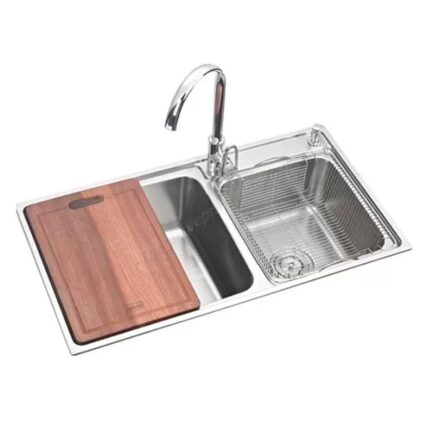 Chậu rửa bát inox Faster FS 8143S dương bàn 2 hố