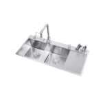 Chậu rửa bát inox ROSLERER RL01-10045 dương bàn 2 hố 1 bàn