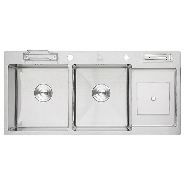 chau rua bat inox roslerer rl04 10045hr duong ban 2 ho 1 ban