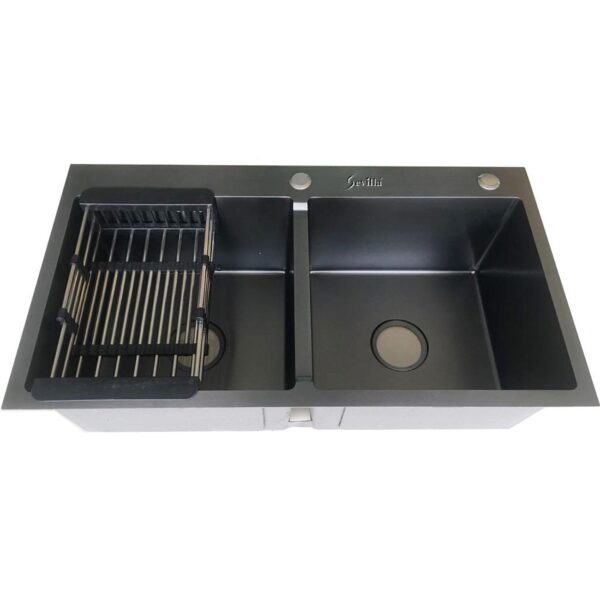 Chậu rửa bát inox Sevilla SV-7843CN nano dương bàn 2 hố