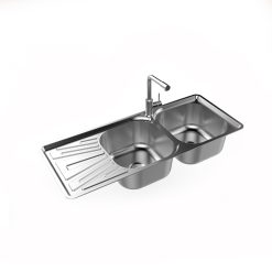 Chậu rửa bát inox Sơn Hà S100/S100S 2 hố 1 bàn