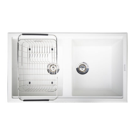 Chậu rửa bát đá KONOX Phoenix 860 White Silver 2 hố