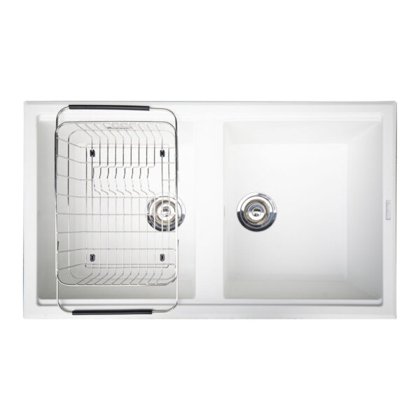 Chậu rửa bát đá KONOX Phoenix 860 White Silver 2 hố