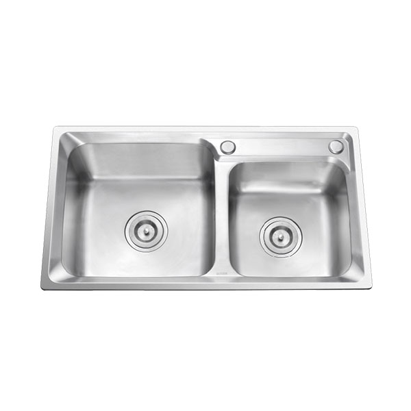 Chậu rửa bát inox EUROSUN SKYLAND EU-7943HS6 dương bàn 2 hố