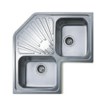 Chậu rửa bát inox TEKA ANGULAR 2B dương bàn 2 hố 1 bàn