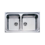 Chậu rửa bát inox TEKA CLASSIC 860.500.2B dương bàn 2 hố