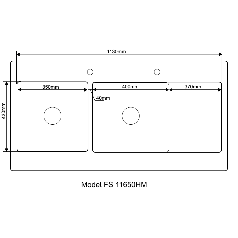 Bản vẽ kỹ thuật Chậu rửa bát inox FASTER FS 11650HM