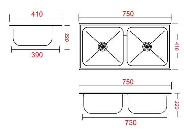 chau rua inox son ha cao cap s76s
