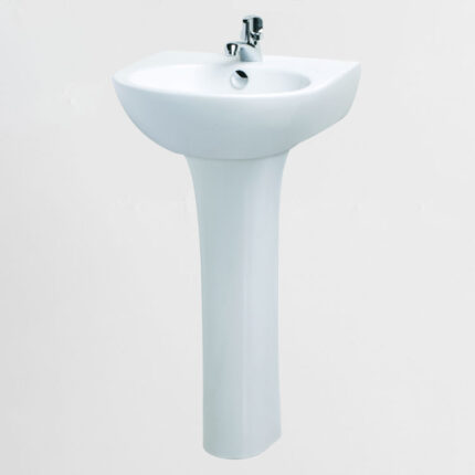 chậu lavabo treo tường CAESAR L2140 P2445 chân dài