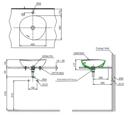 chau rua mat lavabo toto lt4704g19