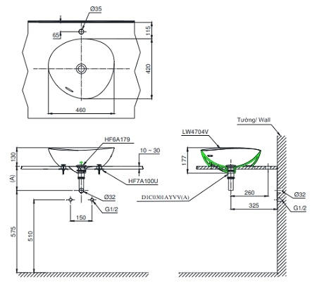 chau rua mat lavabo toto lt4704g19