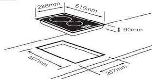 Bản vẽ kích thước Bếp từ đôi CHEFS EH-DIH32A Domino