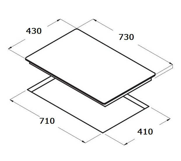 Bản vẽ kích thước Bếp từ đôi CHEFS EH-DIH366