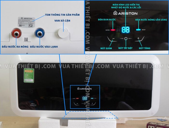 chi tiet binh nong lanh ariston sl2 lux d 20 30 lit 1