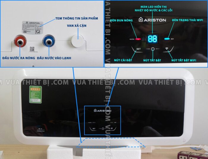 chi tiet binh nong lanh ariston sl2 lux d wifi 20 30 lit 2 2