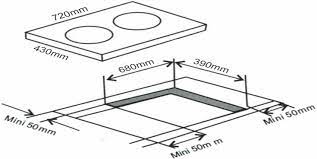 Bản vẽ kích thước Bếp từ kết hợp hồng ngoại đôi ARBER AB-3992 AB3992