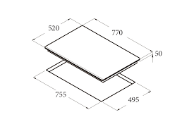 Bản vẽ kích thước Bếp từ sáu vùng nấu CATA GIGA 750 BK 08026001